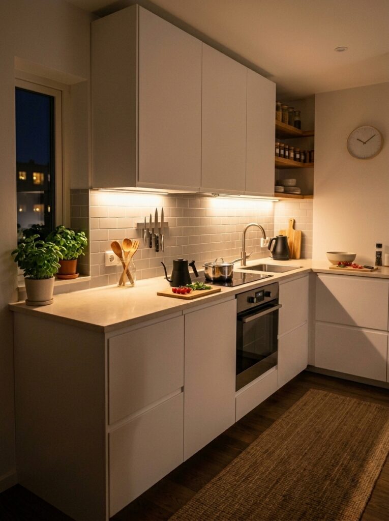 apartment kitchen with led lighting 202605171530