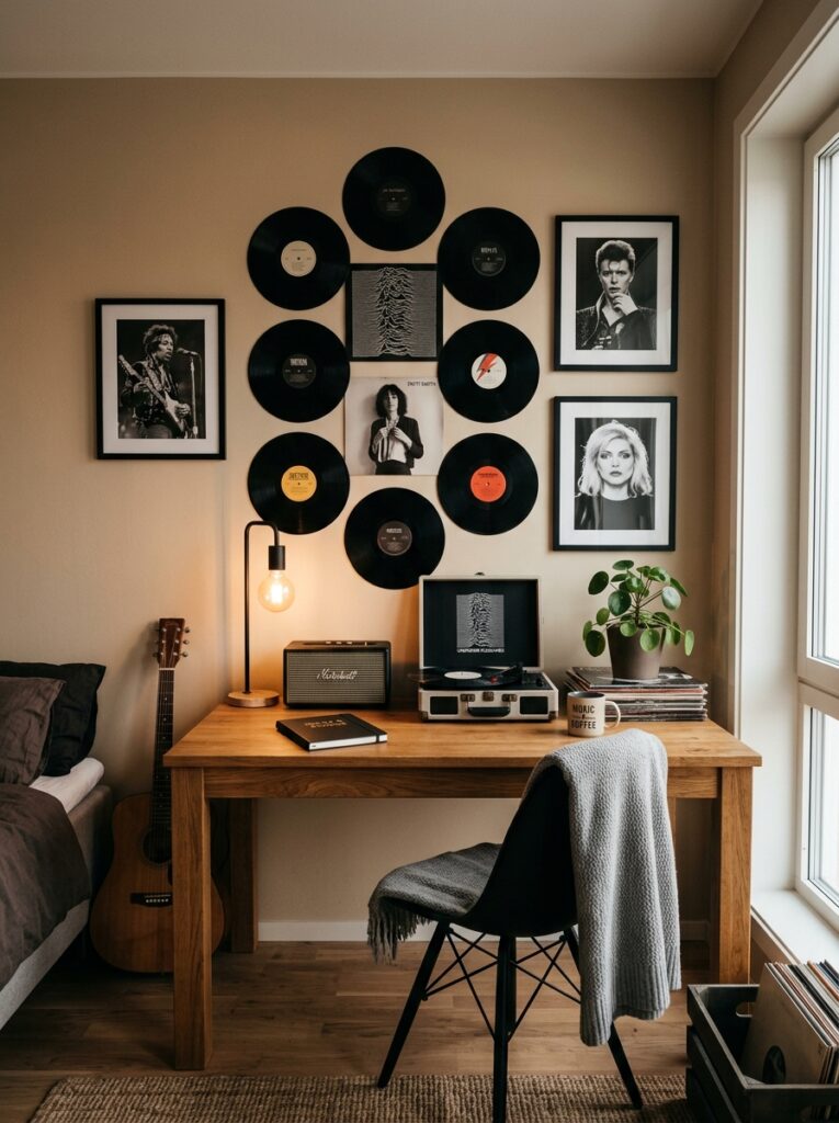 bedroom wall with vinyl records 202605261102