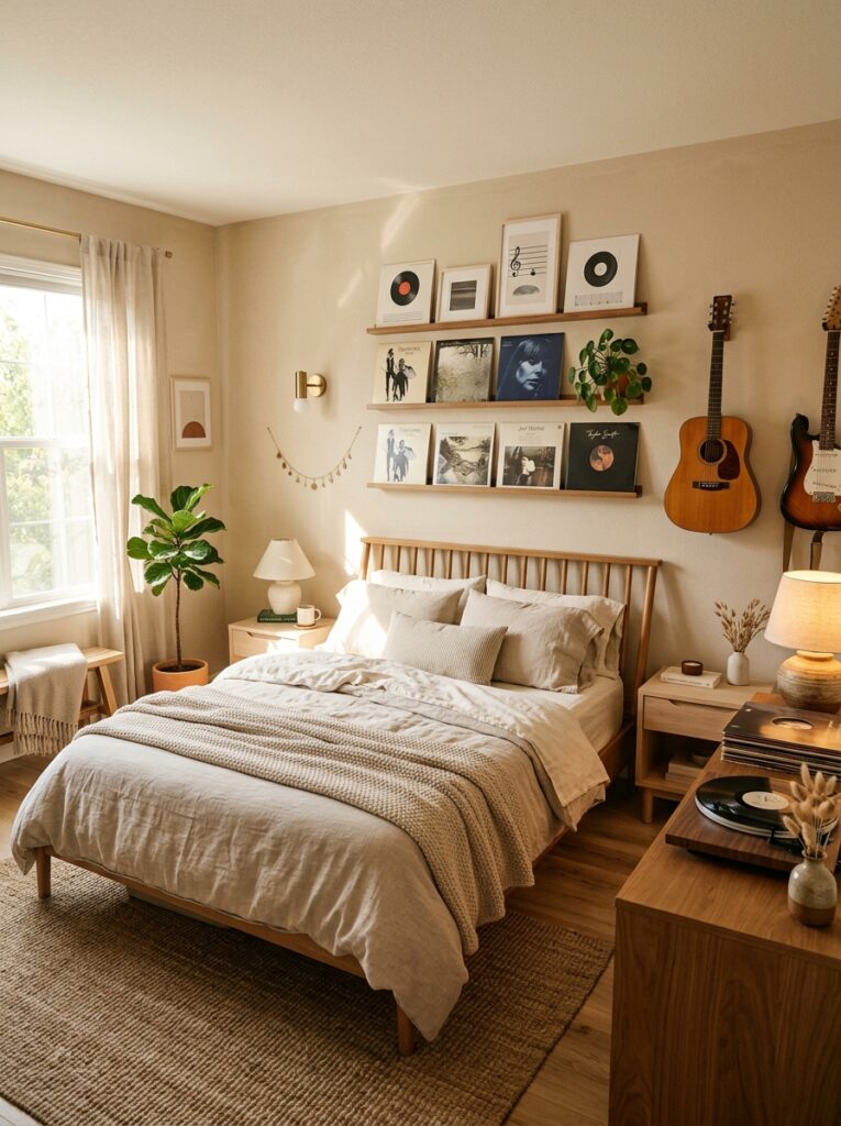 bedroom with beige walls 202605261113