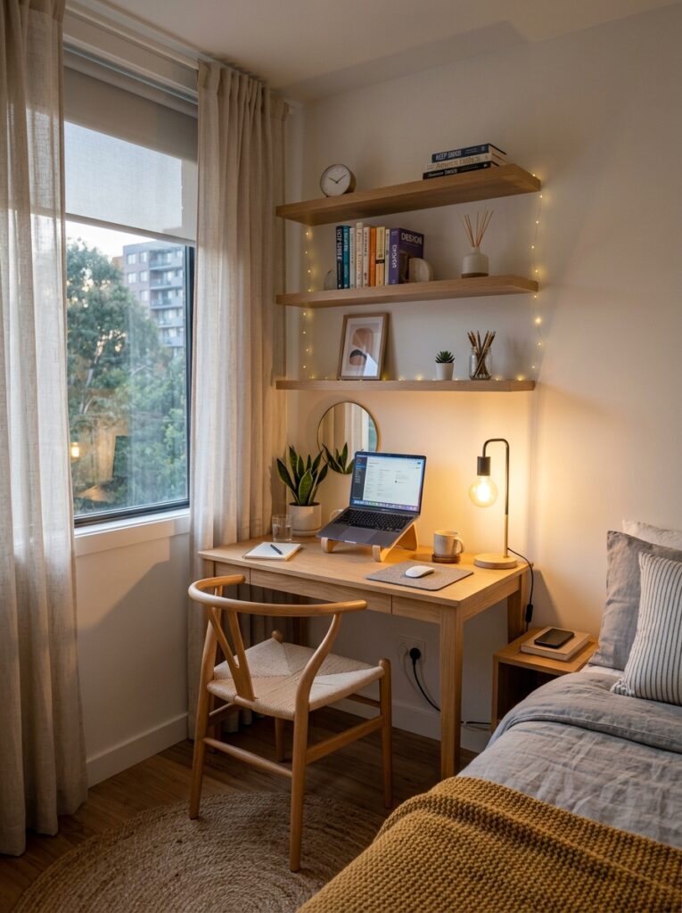 bedroom with compact desk setup 202605221420