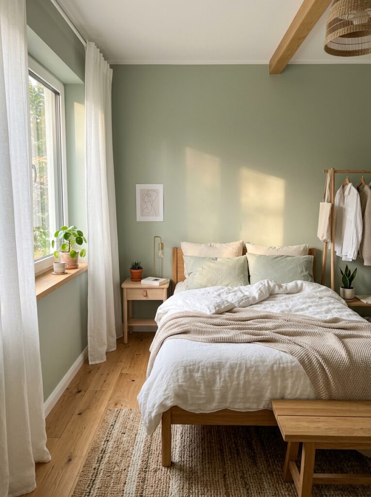 bedroom with oak floor plants 202605231527