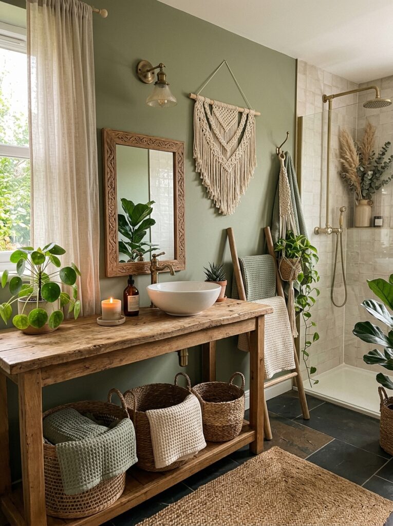 boho sage green bathroom decor 202605251135