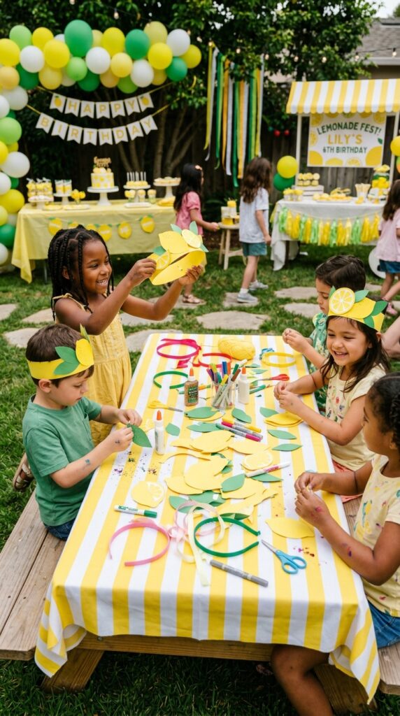 children creating lemon crowns 202605302221