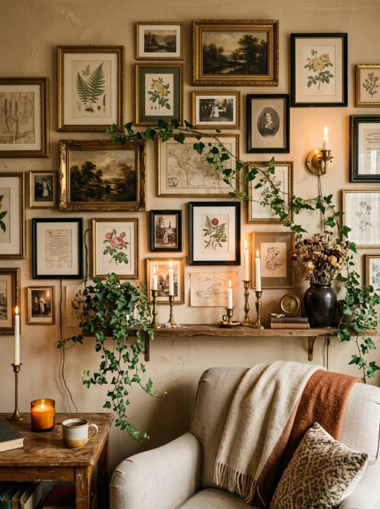 collage wall gold black frames 202605261110