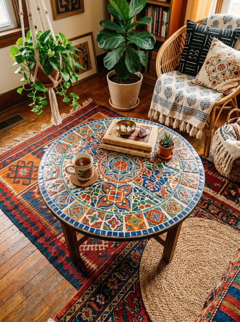colorful mosaic tile coffee table 202605202216