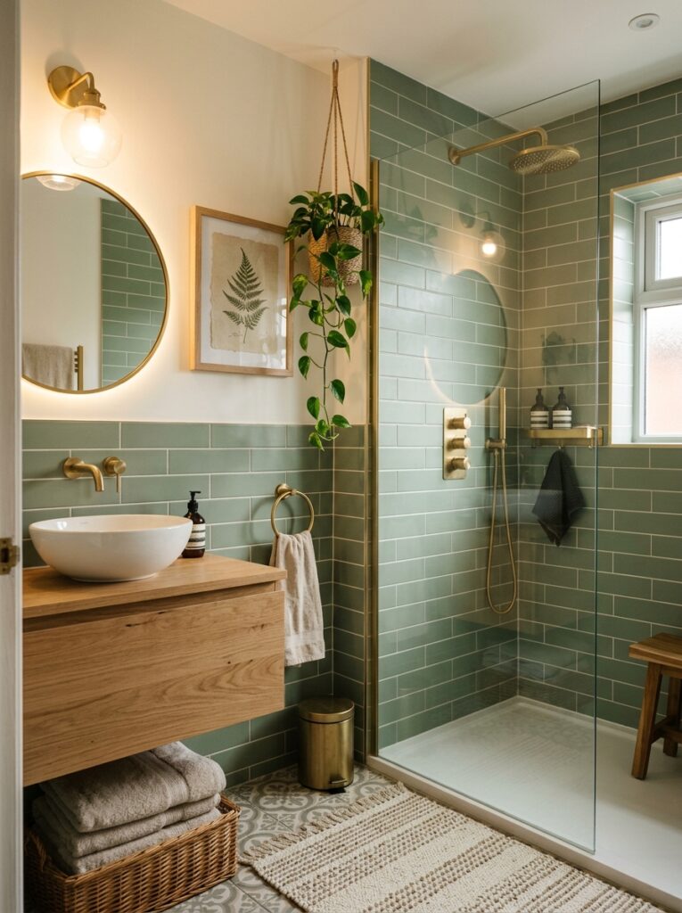 cozy bathroom with sage green 202605251124