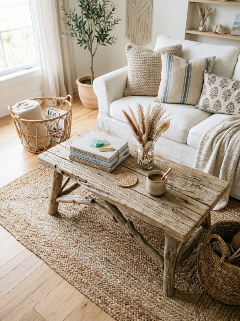 driftwood coffee table living room 202605202219