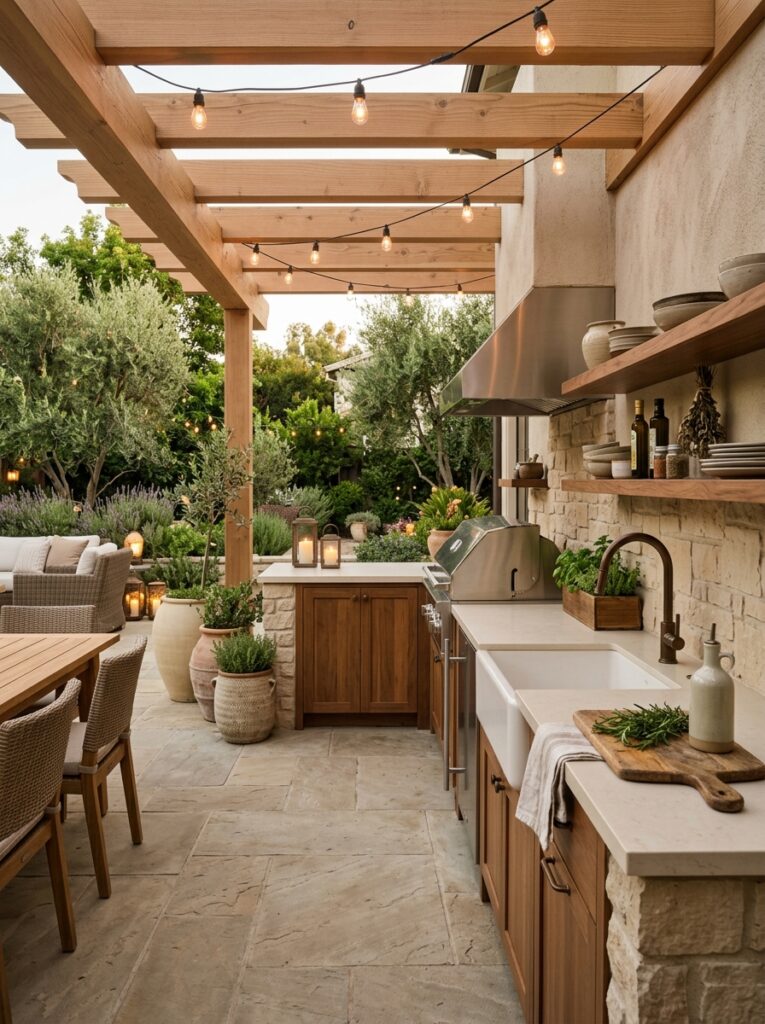 elegant neutral outdoor kitchen with 202605191537