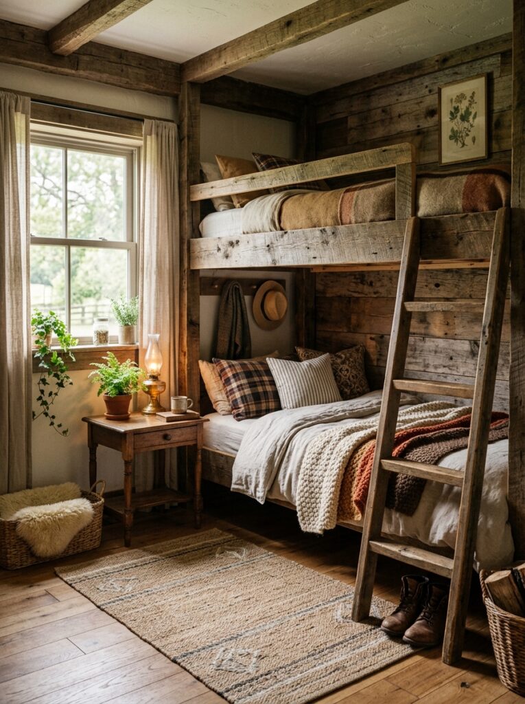 farmhouse bunk bedroom interior … 202605221447