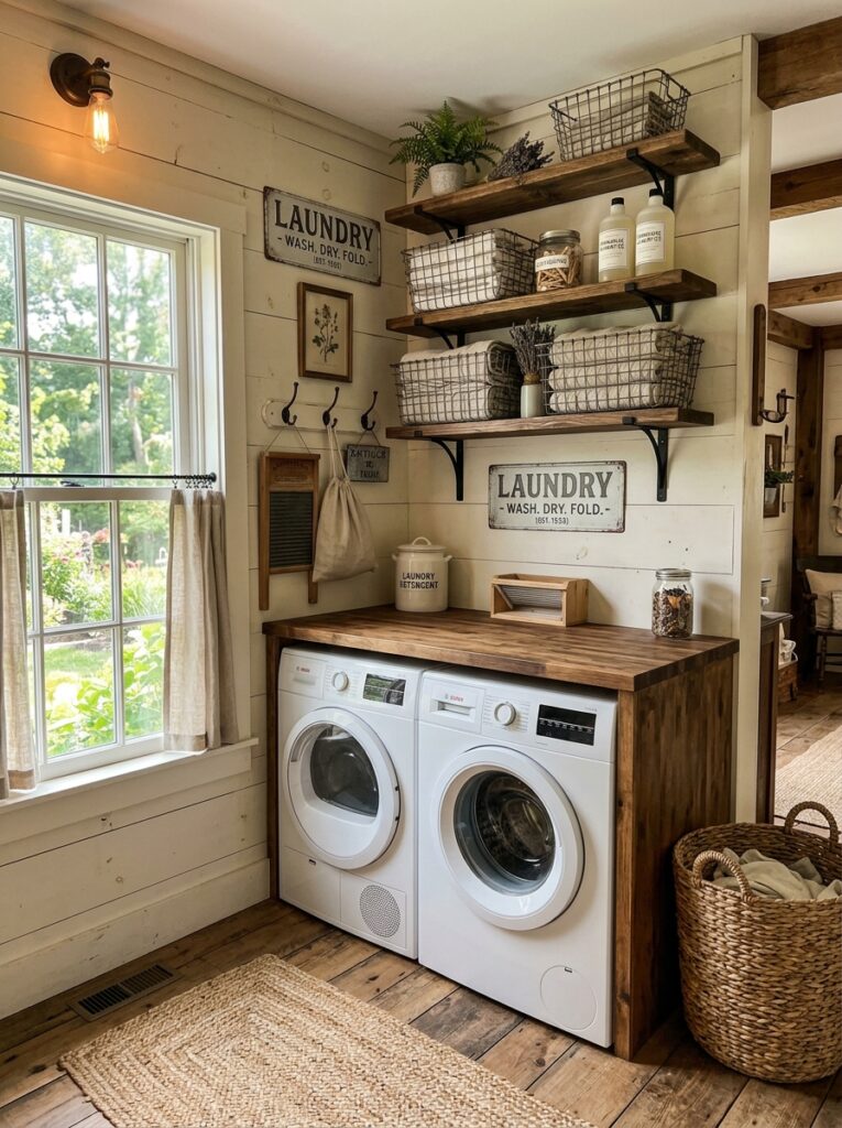 farmhouse laundry room corner decor 202605291750