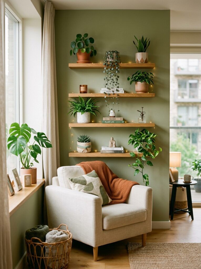floating shelves with indoor plants 202605151455
