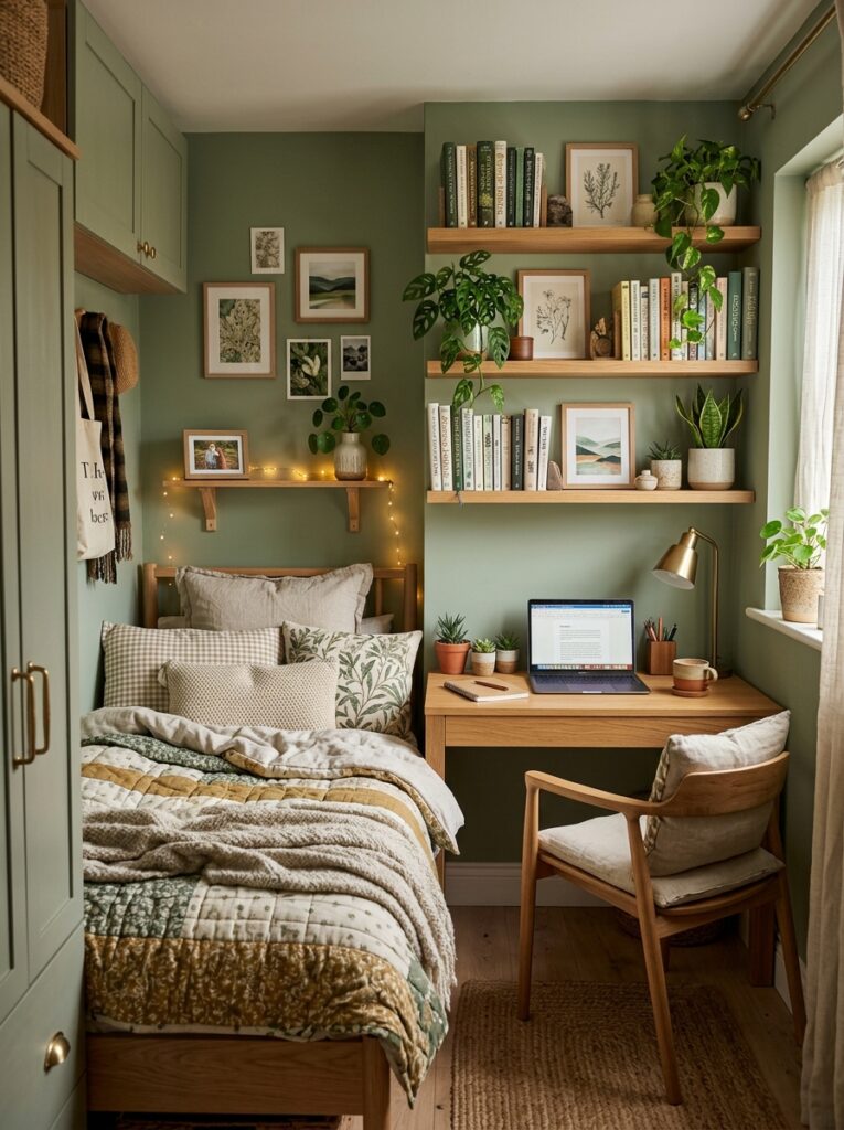 green bedroom with study desk 202605231526