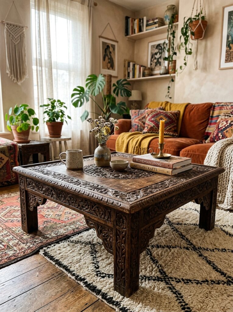 hand carved wooden coffee table 202605202223