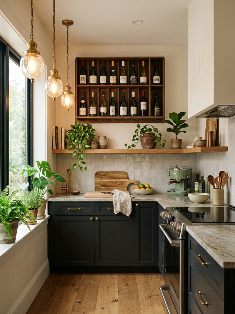 kitchen with wall mounted wine rack 202605191506