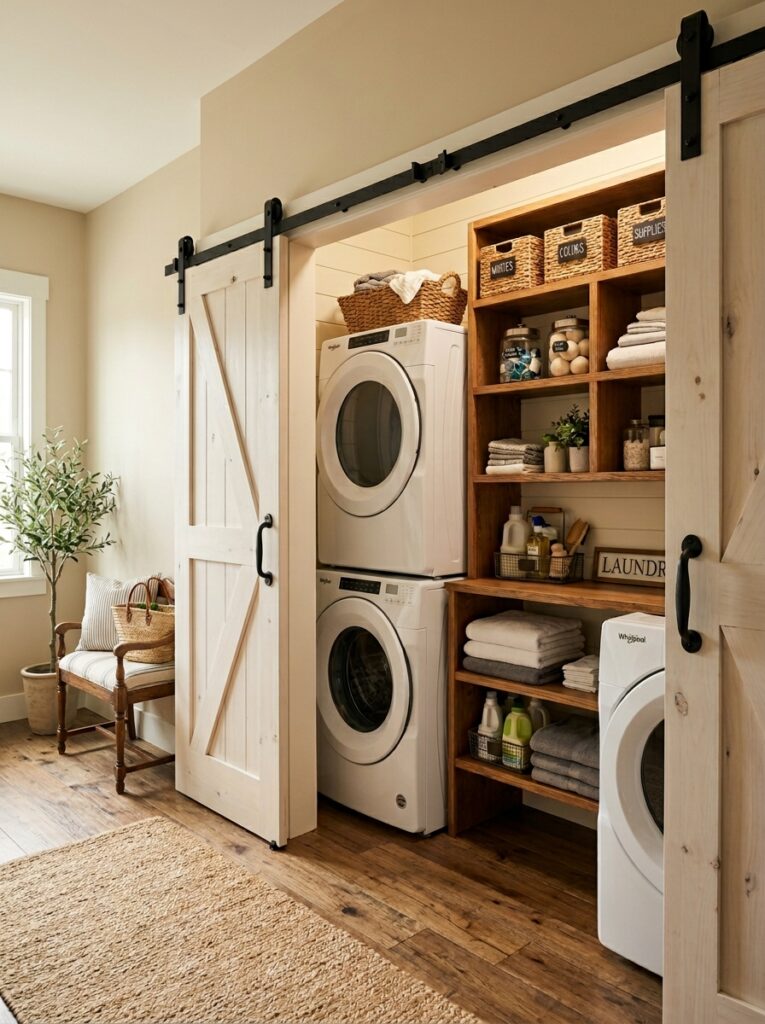 laundry closet with barn doors 202605291721
