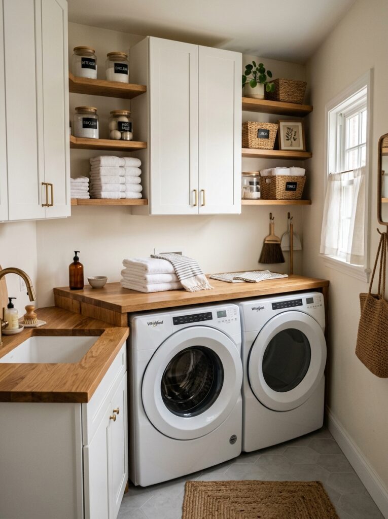 laundry room with wooden countertop 202605291748