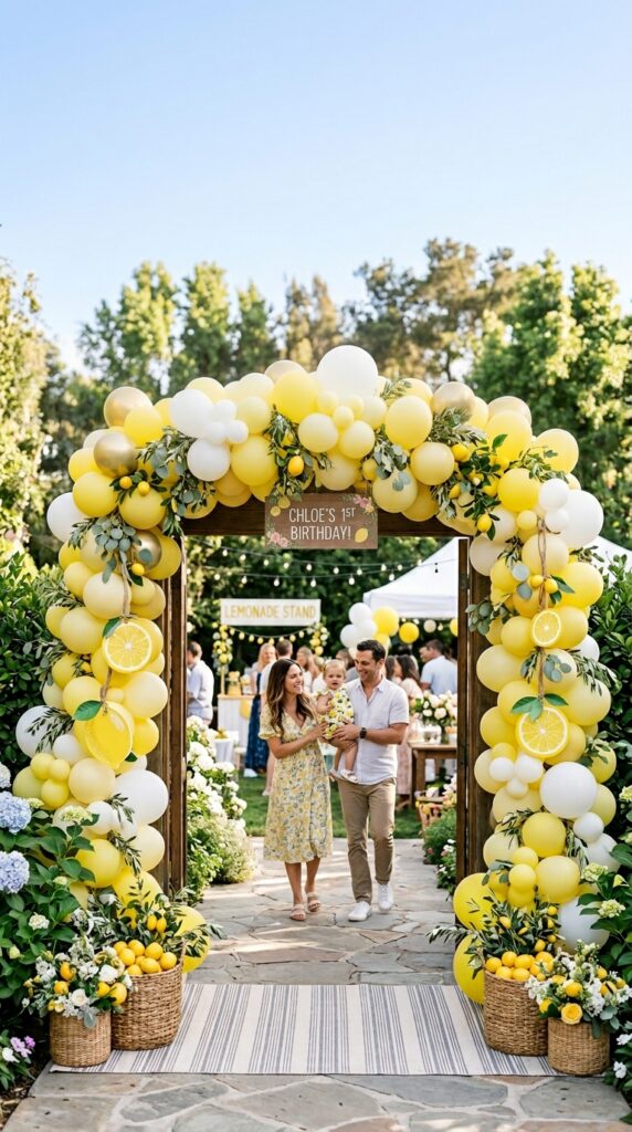 lemon balloon arch party entrance 202605302208
