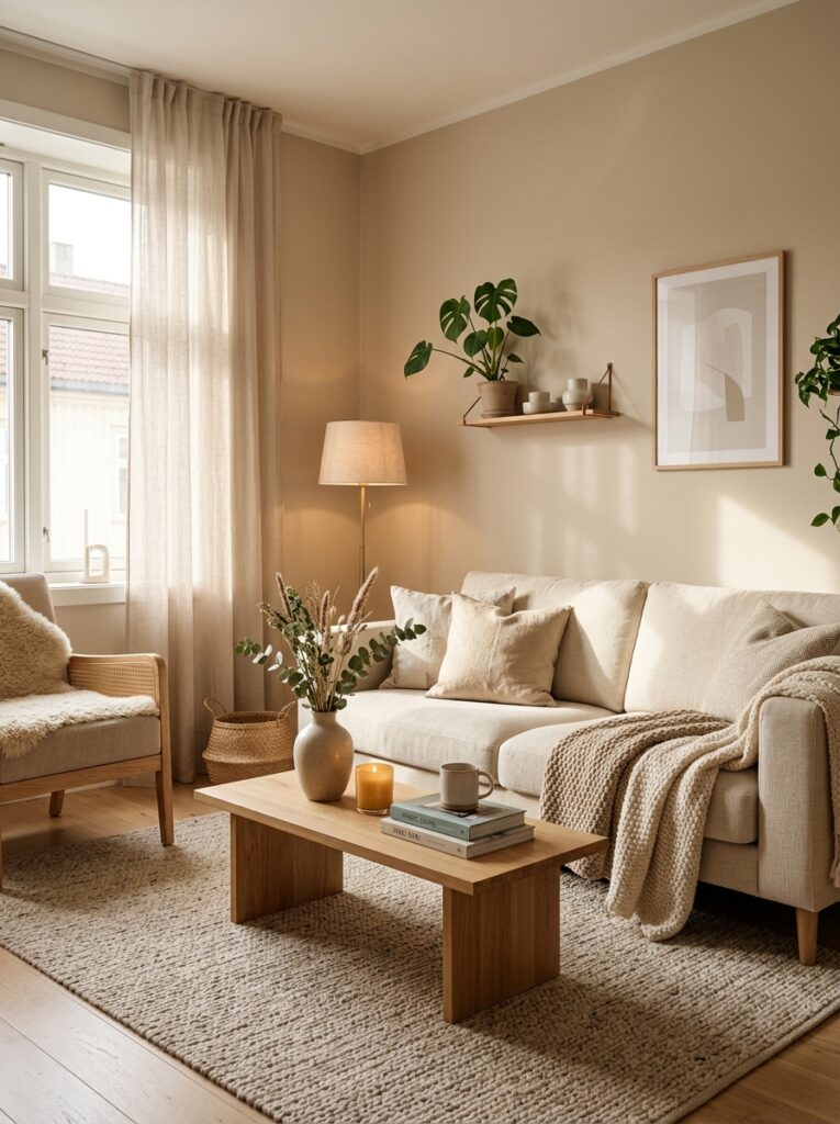living room with beige walls 202605161543