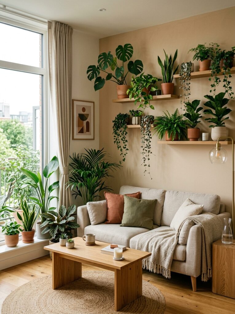 living room with indoor plants 202605151406