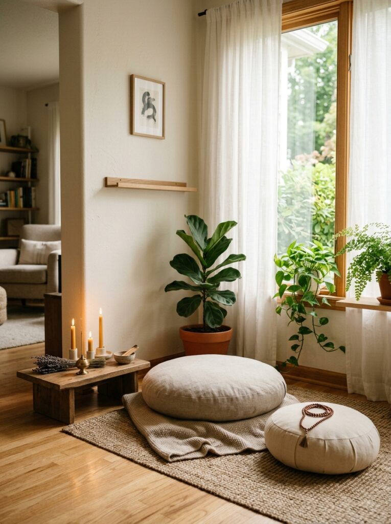 meditation corner with floor cus… 202605241445
