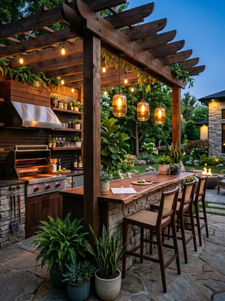 outdoor kitchen with bar seating 202605191535