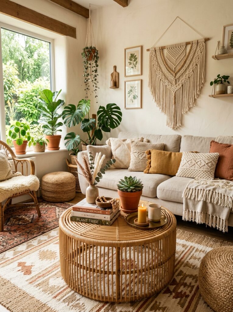 rattan coffee table boho living 202605202200