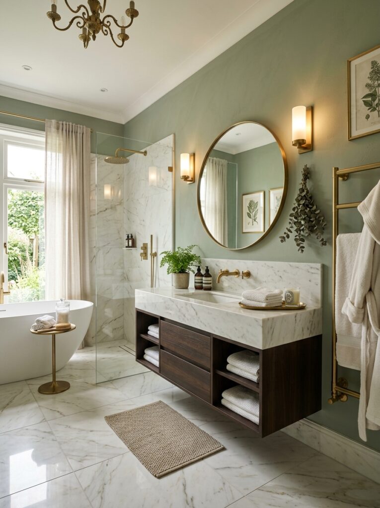 sage green bathroom marble flooring 202605251139