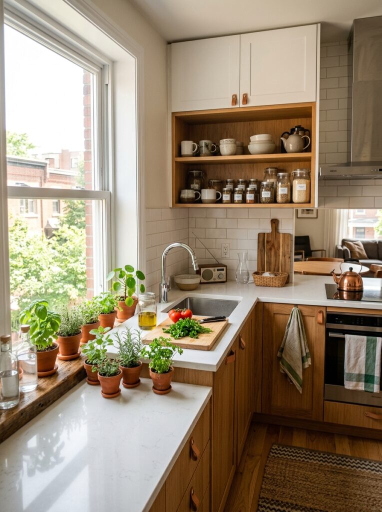 small apartment kitchen with plants 202605171546