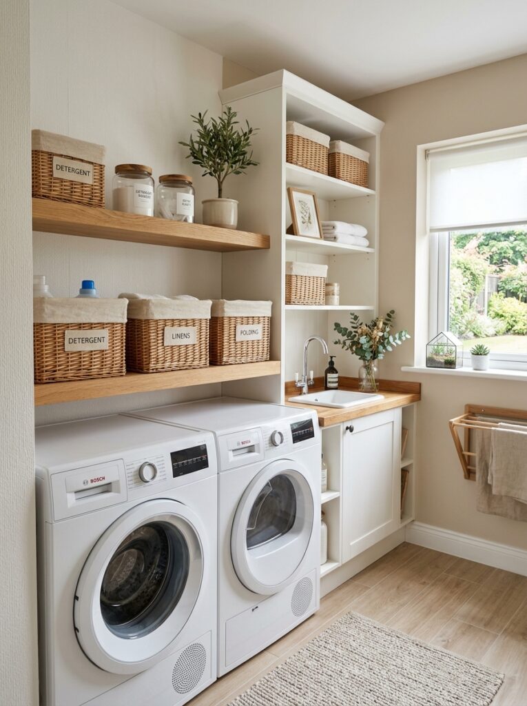 small laundry room beige white 202605291751