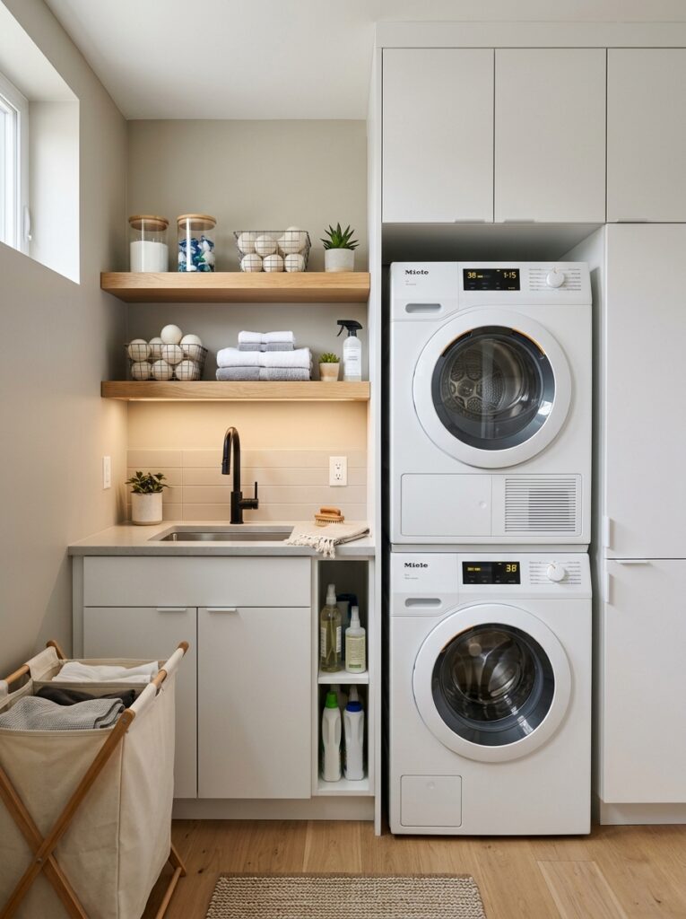 stacked washer dryer laundry room 202605291722