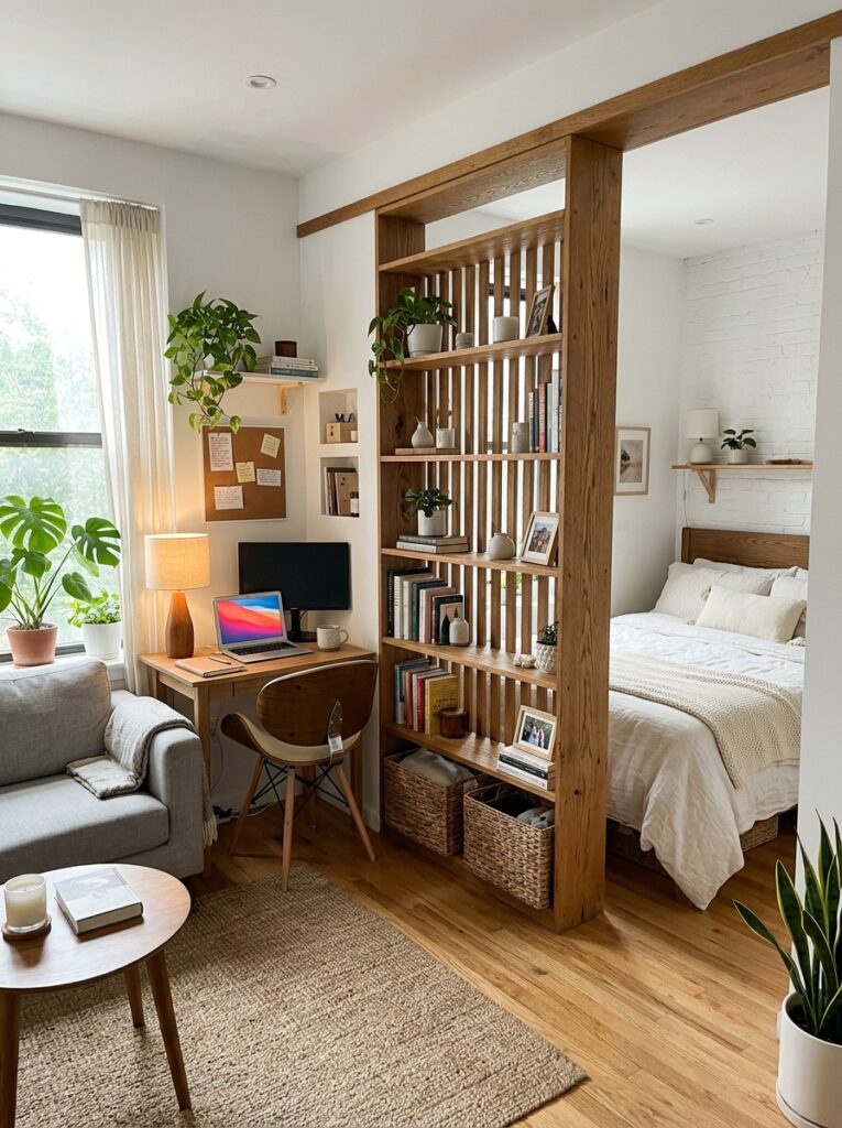 studio apartment open bookshelf … 202605271449