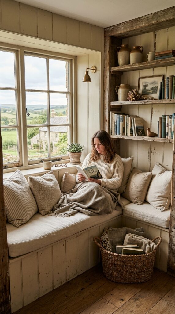 farmhouse reading nook neutral t… 202606051545