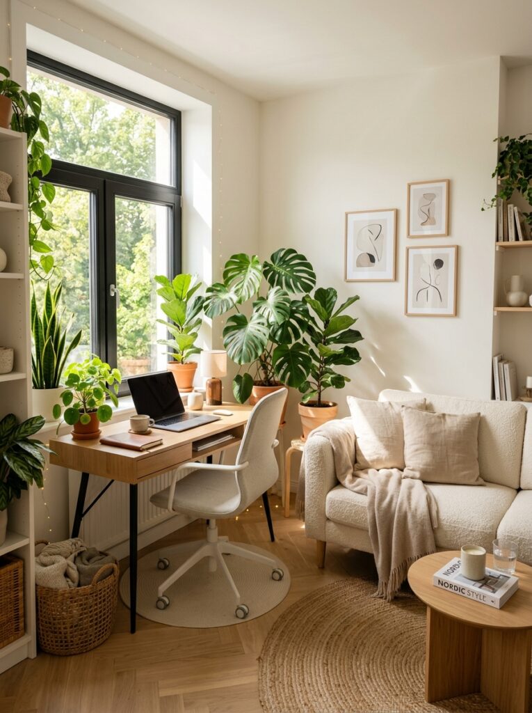 living room office with plants 202606031438