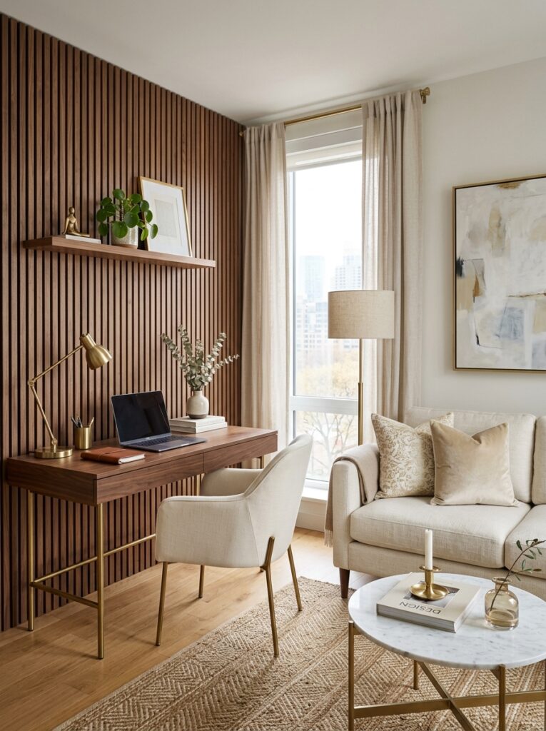 living room office wood wall 202606031433