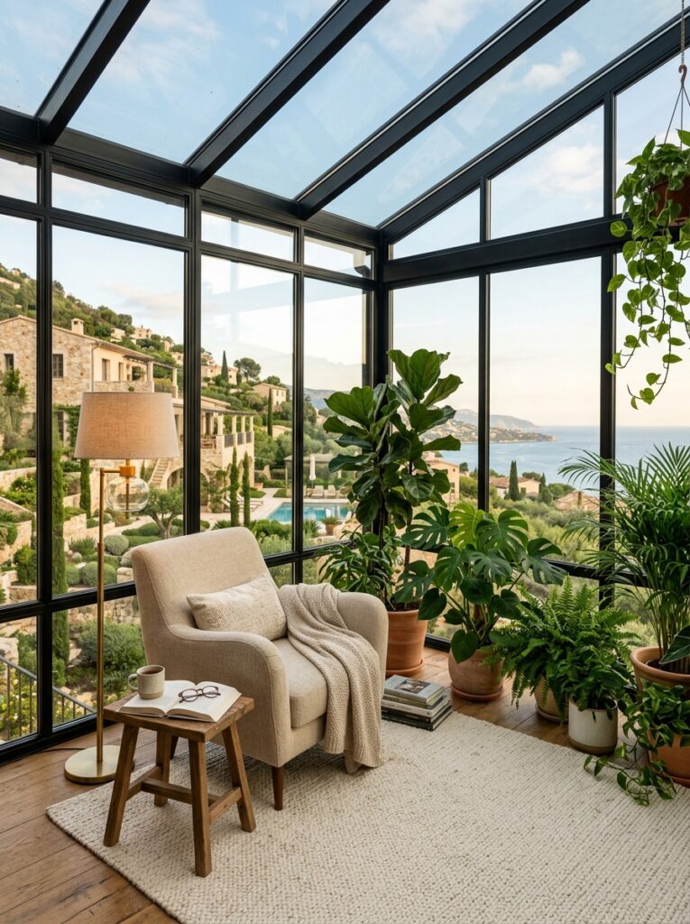 reading nook inside glasshouse 202606091509