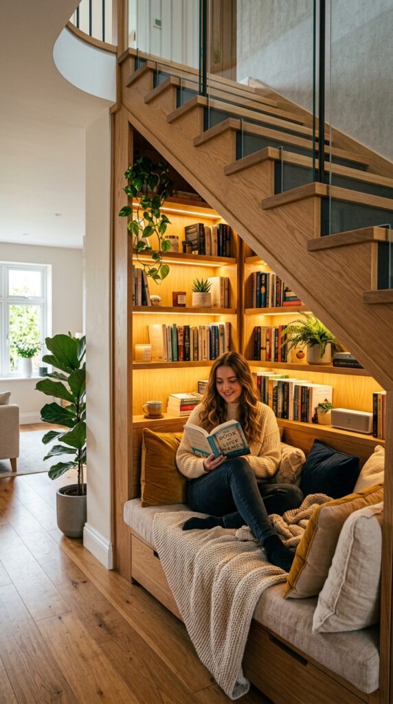 reading nook under stairs 202606051541